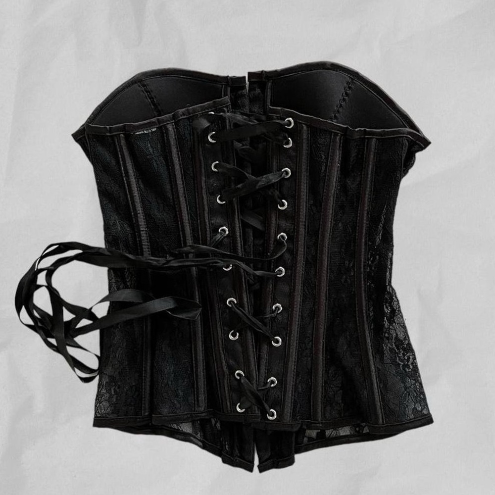 Vintage lace corset with boning
